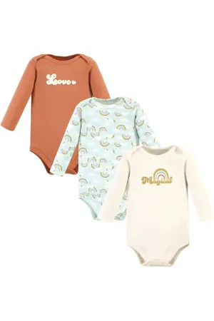 Hudson Little Soft Cotton Long-Sleeve One-Piece 3Pk in at Nordstrom, Size 0-3M