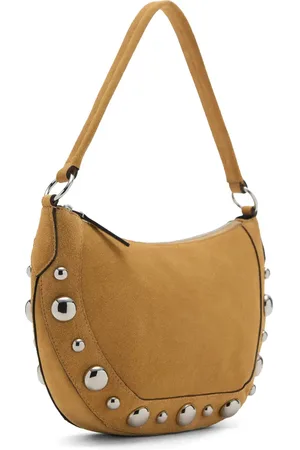 MANGO Studded Suede Shoulder Bag in at Nordstrom