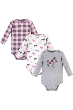 Hudson Little Soft Cotton Long-Sleeve One-Piece 3Pk in at Nordstrom, Size 0-3M