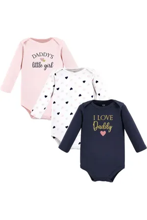 Hudson Little Soft Cotton Long-Sleeve One-Piece 3Pk in at Nordstrom, Size 12-18M