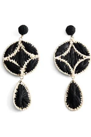 MANGO Raffia Statement Earrings in at Nordstrom