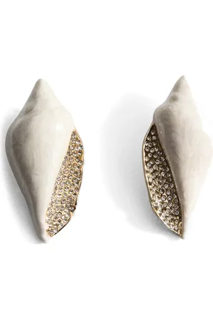 MANGO Pavé Shell Drop Earrings in at Nordstrom