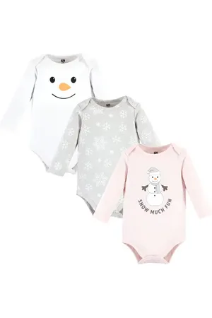 Hudson Little Soft Cotton Long-Sleeve One-Piece 3Pk in at Nordstrom, Size 9-12M