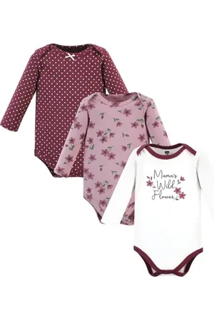 Hudson Little Soft Cotton Long-Sleeve One-Piece 3Pk in at Nordstrom, Size Newborn