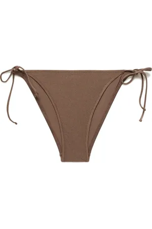 MANGO Shiny Side Tie Swim Bottoms in at Nordstrom, Size Large