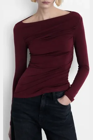 MANGO Drapey Long Sleeve Top in at Nordstrom, Size X-Small