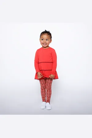 Mixed Up Girls Ruffle Hem Tiered Tunic and Legging Set in at Nordstrom, Size 14
