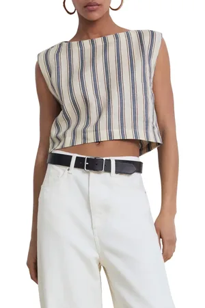 MANGO Linen Crop Top in at Nordstrom, Size Xx-Large