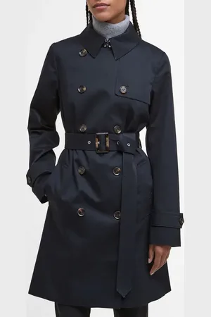 Barbour Greta Belted Water Resistant Twill Trench Coat in at Nordstrom, Size 4 Us