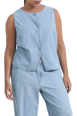 MANGO Denim Vest in at Nordstrom, Size Medium