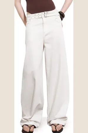 MANGO Double Belt Balloon Jeans in at Nordstrom, Size 8