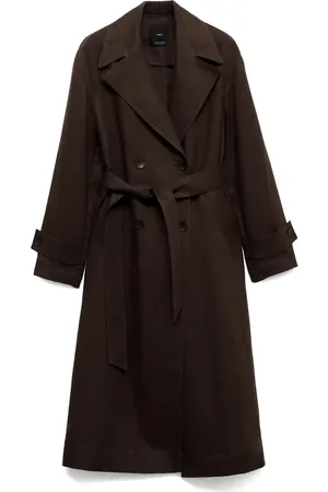 MANGO Linen Trench Coat in at Nordstrom, Size Medium