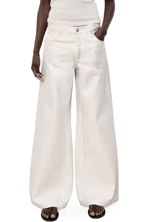 MANGO Metallic Finish Wide Leg Jeans in at Nordstrom, Size 2