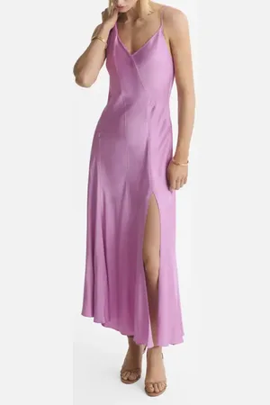 MANGO Asymmetric Satin Dress in at Nordstrom, Size 10