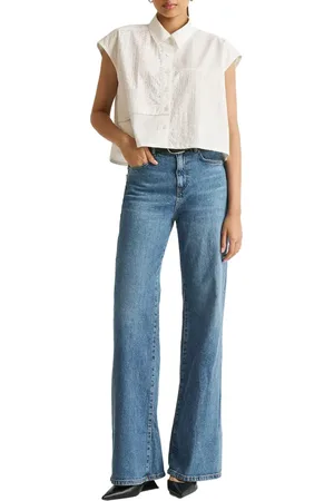 Reistor Embroidered Panel Crop Top in at Nordstrom, Size X-Small