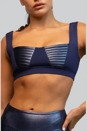 Heroine Nova Metallic Inset Sports Bra in at Nordstrom, Size Medium