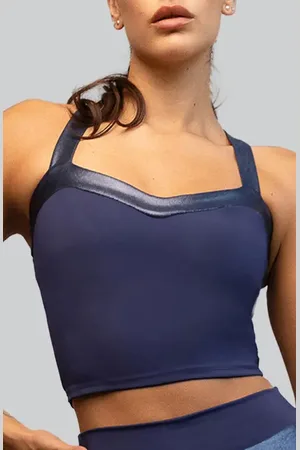 Heroine Nova Metallic Trim Longline Sports Bra in at Nordstrom, Size X-Large