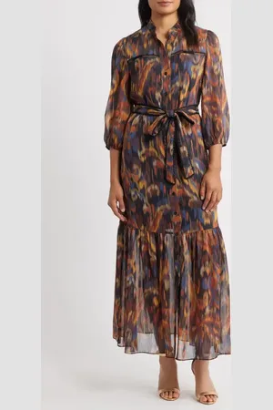 Julia Jordan Metalllic Abstract Print Maxi Dress in at Nordstrom, Size 8