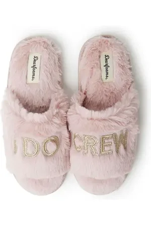 Dearfoams Lane Bridal I Do Fuzzy Slide Slipper in at Nordstrom, Size Medium