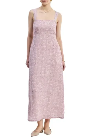Reistor Perfect Floral Maxi with Tapered Straps in Pink in at Nordstrom, Size Large