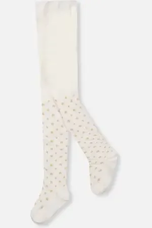 Deux par Deux Knit Tights with Golden Star in at Nordstrom, Size 3-4T