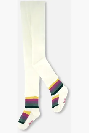 Deux par Deux Striped Footed Knit Tights in at Nordstrom, Size 10