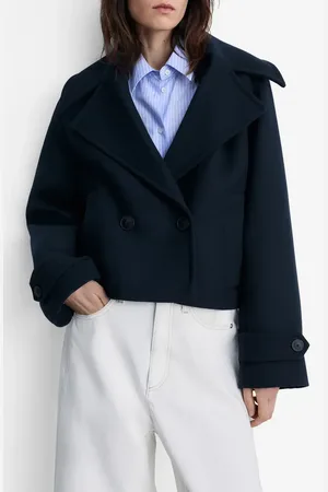 MANGO Wool Blend Crop Jacket in at Nordstrom, Size X-Large
