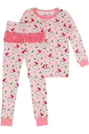 RuffleButts SoftSnooze Toddler Girls Ruffle Long Sleeve Pajama Set in at Nordstrom, Size 4T