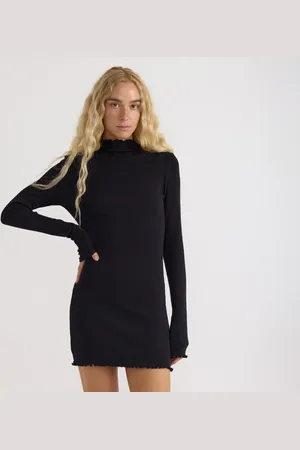 Organic Basics Core Rib Mock Neck Long Sleeve Dress XXS
