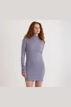 Organic Basics Core Rib Mock Neck Long Sleeve Dress XXS