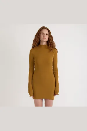 Organic Basics Core Rib Mock Neck Long Sleeve Dress XXS
