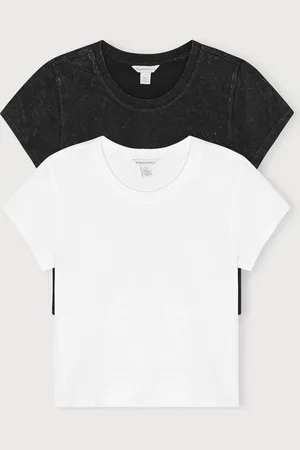 Organic Basics Core Baby Tee 2-pack Black / White XXS
