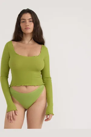 Organic Basics Core Rib V-Neck Long Sleeve Tee XXS