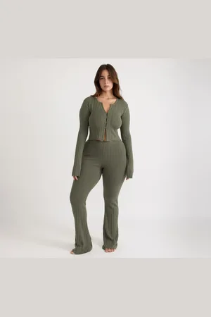 Organic Basics Soft Knit Rib High-Rise Flare Pants XXS