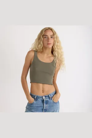 Organic Basics Core Rib Crop Tank Top XXS