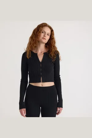 Organic Basics Soft Knit Rib Crop Cardigan M