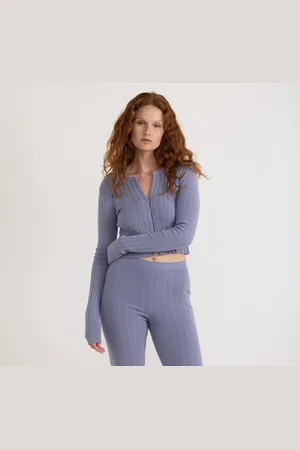 Organic Basics Soft Knit Rib Crop Cardigan M
