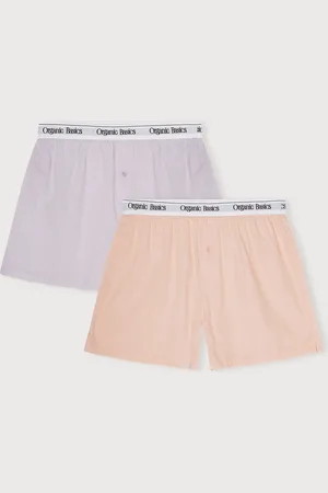 Organic Basics Easy Boxer Shorts 2-Pack Lavender / Himalayan Salt XS