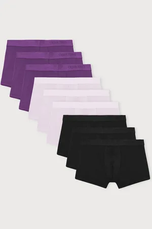 Organic Basics Premium Trunks 9-pack Aubergine / Soft Lilac / Black S