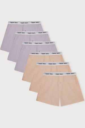 Organic Basics Easy Boxer Shorts 6-Pack Lavender / Himalayan Salt XS
