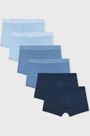 Organic Basics Core Trunks 6-Pack Cloudy Blue / Stone Blue / Midnight Blue XS