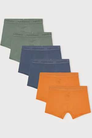 Organic Basics Core Trunks 6-Pack Seaweed / Ocher / Rainy Blue XL