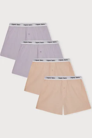 Organic Basics Easy Boxer Shorts 4-Pack Lavender / Himalayan Salt XS