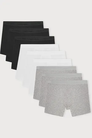 Organic Basics Core Boxer Briefs 9-Pack Black / White / Grey Melange S