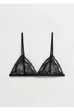  Other Stories lace triangle bra in black