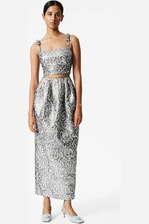 & OTHER STORIES Metallic Jacquard Midi Skirt