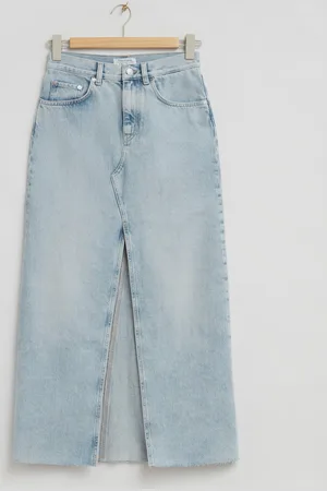 & OTHER STORIES Long Frayed Edge Denim Skirt