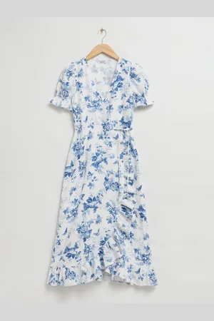 & OTHER STORIES Linen Midi Wrap Dress
