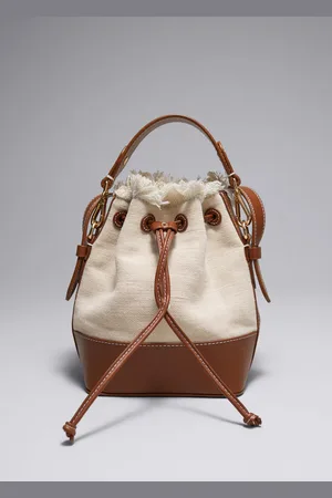 & OTHER STORIES Leather-Trimmed Canvas Bucket Bag