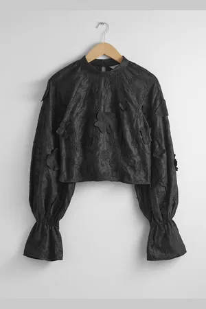 & OTHER STORIES Cropped Floral-Appliqué Blouse